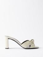 Saint Laurent - Bianca 75 Knotted Leather Mule Sandals - Womens - White