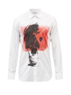 Alexander Mcqueen - Skull-print Organic Cotton-poplin Shirt - Mens - White Multi