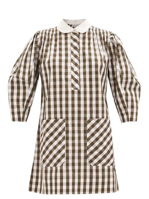 Lee Mathews - Taylor Gingham Cotton-poplin Shirt Dress - Womens - Green Multi