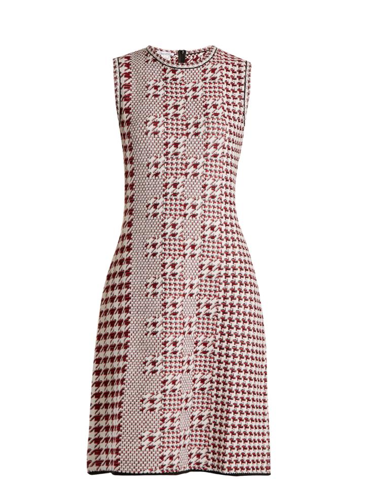 Oscar De La Renta Sleeveless Intarsia-knit Wool Dress