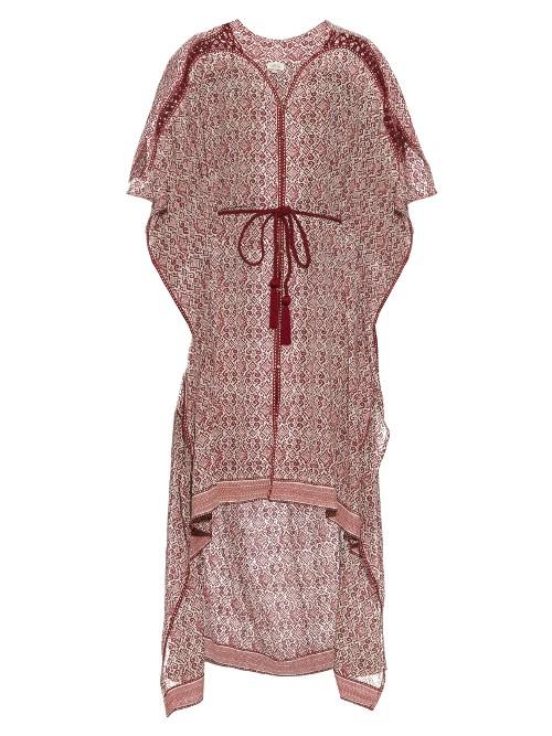 Talitha Block-print Silk-crepe Kaftan