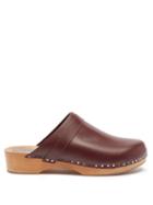 Isabel Marant - Thalie Leather Clogs - Womens - Burgundy