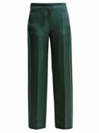 Matchesfashion.com Peter Pilotto - Side Stripe Satin Trousers - Womens - Green