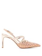 Matchesfashion.com Sophia Webster - Odette Leopard Jacquard Mirrored Leather Sandals - Womens - Gold Multi