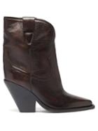 Isabel Marant - Leyane Point-toe Leather Ankle Boots - Womens - Brown