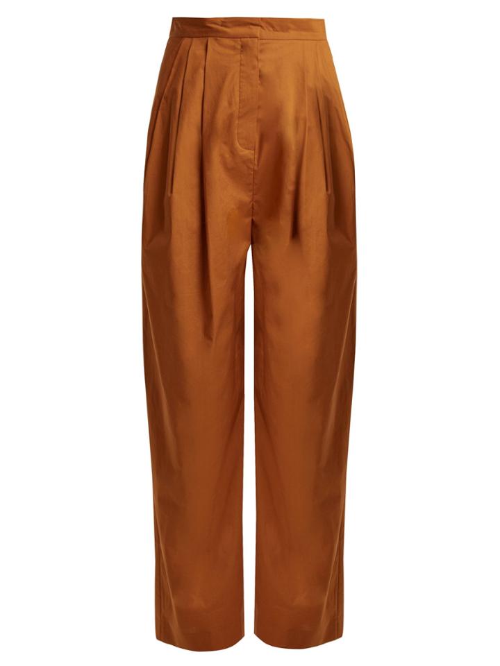 Vika Gazinskaya High-rise Tapered-leg Cotton Trousers