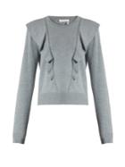 Chloé Frilled Cashmere And Cotton-blend Sweater