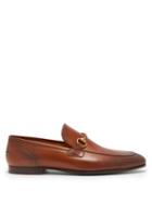 Matchesfashion.com Gucci - Jordaan Leather Loafers - Mens - Brown