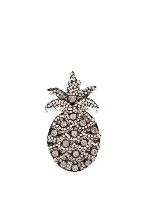 Matchesfashion.com No. 21 - Crystal Embellished Pineapple Brooch - Womens - Clear