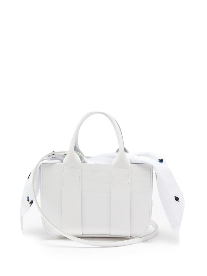 Muuñ Myoso Micro Leather And Embroidered-cotton Bag