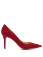 Matchesfashion.com Gianvito Rossi - Gianvito 85 Point Toe Suede Pumps - Womens - Burgundy
