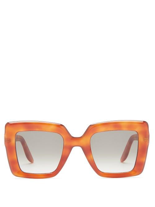Matchesfashion.com Lapima - Teresa Oversized Tortoiseshell-acetate Sunglasses - Womens - Tortoiseshell