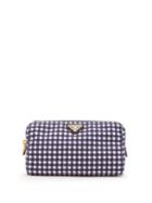 Matchesfashion.com Prada - Gingham Cotton Make Up Bag - Womens - Navy