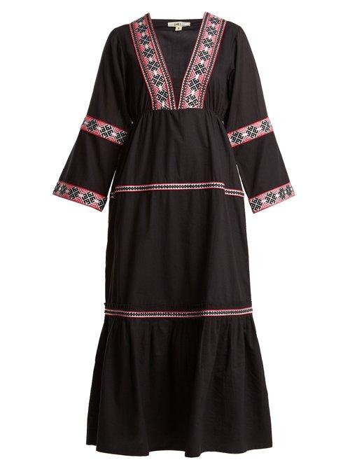 Matchesfashion.com Daft - Istanbul Geometric Pattern Web Dress - Womens - Black Multi