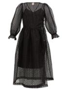 Matchesfashion.com Shrimps - Trinity Floral Organza Dress - Womens - Black