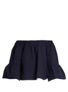 See By Chloé Off-the-shoulder Cotton-blend Seersucker Top