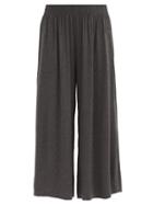 Matchesfashion.com Norma Kamali - Cropped Jersey Wide-leg Trousers - Womens - Dark Grey