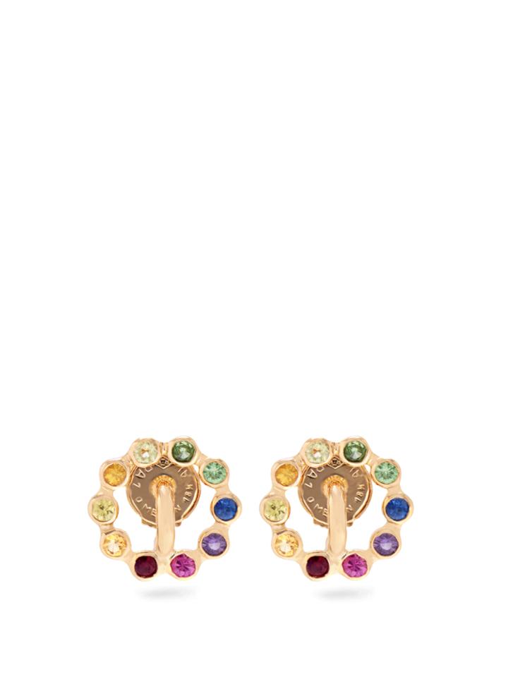 Charlotte Chesnais Fine Jewellery Saturn Extra-small Multi-stone & Gold Earrings