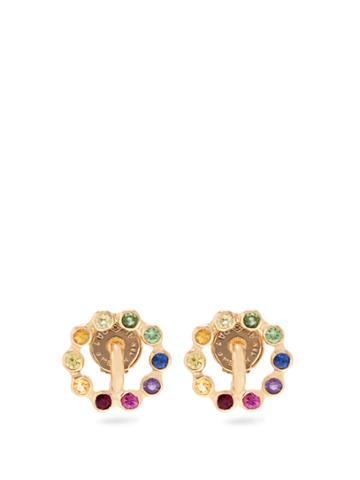 Charlotte Chesnais Fine Jewellery Saturn Extra-small Multi-stone & Gold Earrings