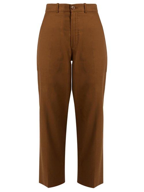 Matchesfashion.com Chlo - Linen And Cotton Blend Trousers - Womens - Khaki