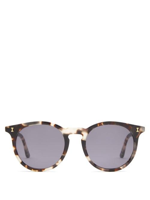 Matchesfashion.com Illesteva - Sterling Tortoiseshell Effect Round Sunglasses - Mens - Tortoiseshell