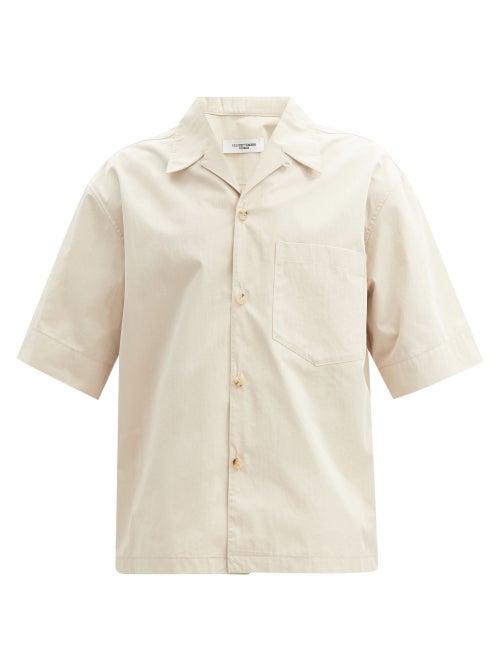 Le17septembre Homme - Short-sleeved Patch-pocket Cotton-blend Shirt - Mens - Beige