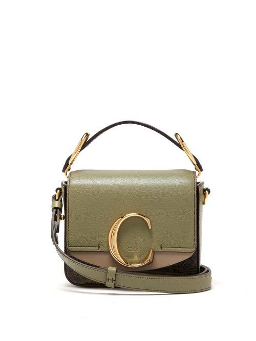 Matchesfashion.com Chlo - The C Mini Leather Cross Body Bag - Womens - Green Multi