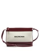 Matchesfashion.com Balenciaga - Logo-print Leather-trim Cross-body Bag - Womens - Burgundy Multi
