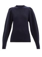 Isabel Marant - Ariane Ribbed Wool-blend Sweater - Womens - Navy
