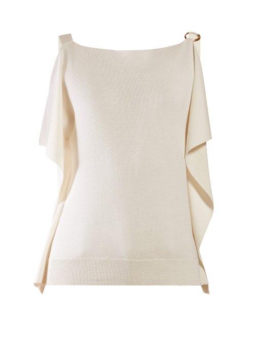 Matchesfashion.com Chlo - Ring Embellished Cotton Blend Top - Womens - Ivory