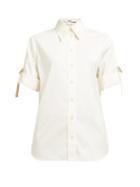 Matchesfashion.com Givenchy - Adjustable Sleeve Corded Cotton Poplin Shirt - Womens - Ivory