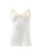 Ladies Lingerie La Perla - Hand-embroidered Silk-blend Charmeuse Camisole - Womens - White