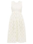 Matchesfashion.com Cecilie Bahnsen - Aretha Floral Embroidered Organza Dress - Womens - Ivory