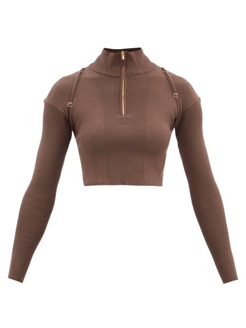 Jacquemus - Bormio High-neck Ribbed Top - Womens - Brown