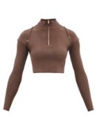 Jacquemus - Bormio High-neck Ribbed Top - Womens - Brown