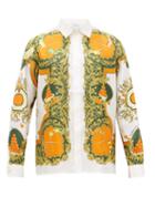Matchesfashion.com Casablanca - Baroque-print Silk Shirt - Mens - Orange