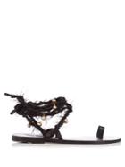 Ancient Greek Sandals Clotho Embellished Leather Sandals