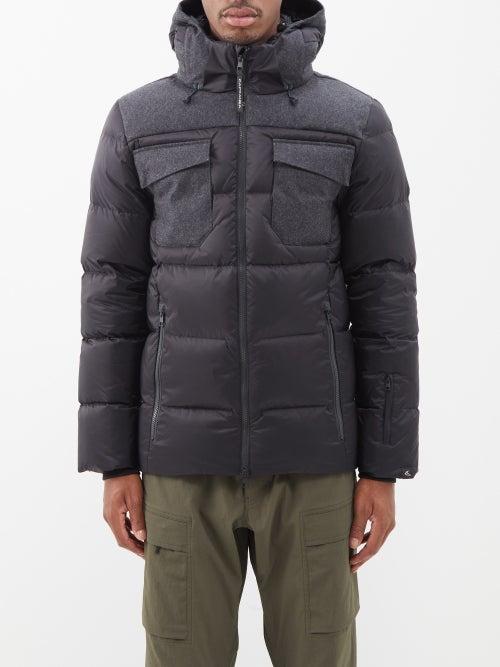 Capranea - Gervas Hooded Panelled Down Jacket - Mens - Black
