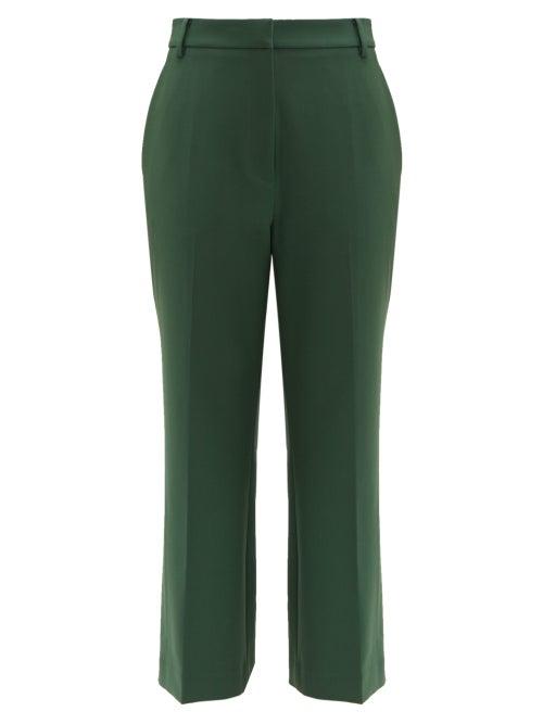 Matchesfashion.com Tibi - Anson Straight Leg Cropped Trousers - Womens - Green