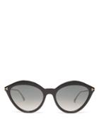 Matchesfashion.com Tom Ford Eyewear - Cat Eye Acetate Sunglasses - Womens - Black Grey