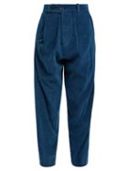 Matchesfashion.com Vivienne Westwood Anglomania - Twisted Corduroy Trousers - Womens - Blue