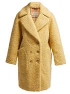 Matchesfashion.com Burberry - Willingstone Wool Blend Teddy Coat - Womens - Beige