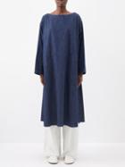Eskandar - Scoop-neck Cotton-denim Trapeze Dress - Womens - Blue