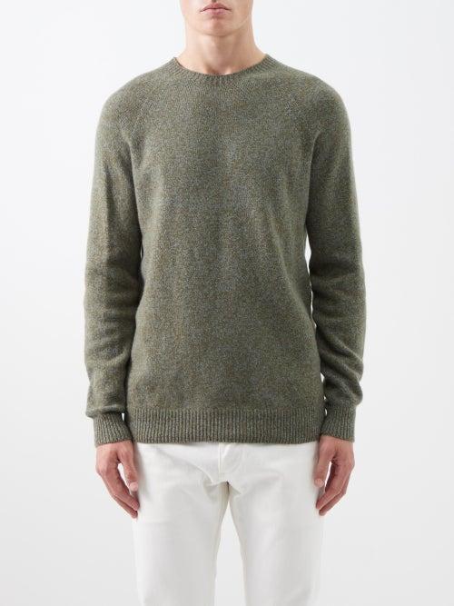Sunspel - Raglan-sleeve Wool Sweater - Mens - Khaki