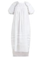 Matchesfashion.com Cecilie Bahnsen - Penelope Puff Sleeve Cotton Dress - Womens - White