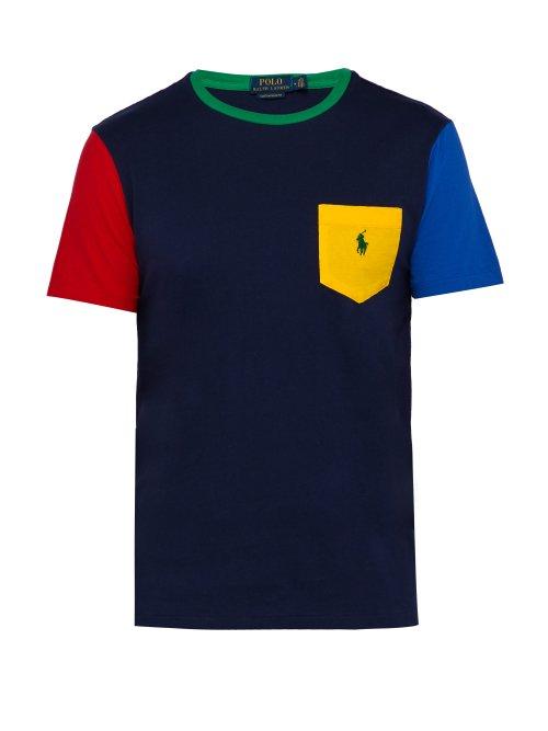 Matchesfashion.com Polo Ralph Lauren - Colour Block Cotton T Shirt - Mens - Multi