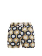 Matchesfashion.com Frescobol Carioca - Ipanema Mosaic-print Swim Shorts - Mens - Gold Navy