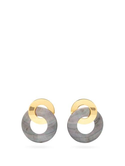 Matchesfashion.com Lizzie Fortunato - Solstice Statement Gold Plated Earrings - Womens - Blue