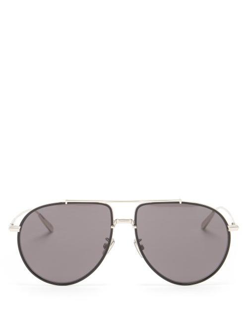 Matchesfashion.com Dior - Blacksuit Aviator Metal Sunglasses - Mens - Black Silver
