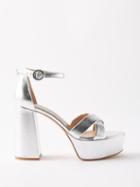Gianvito Rossi - Sheridan 170 Metallic-leather Platform Sandals - Womens - Silver
